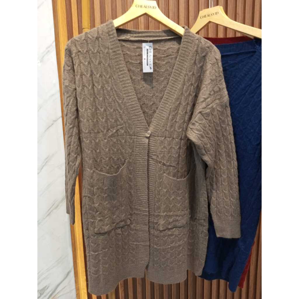 CARDIGAN PANJANG MOTIF ULIR