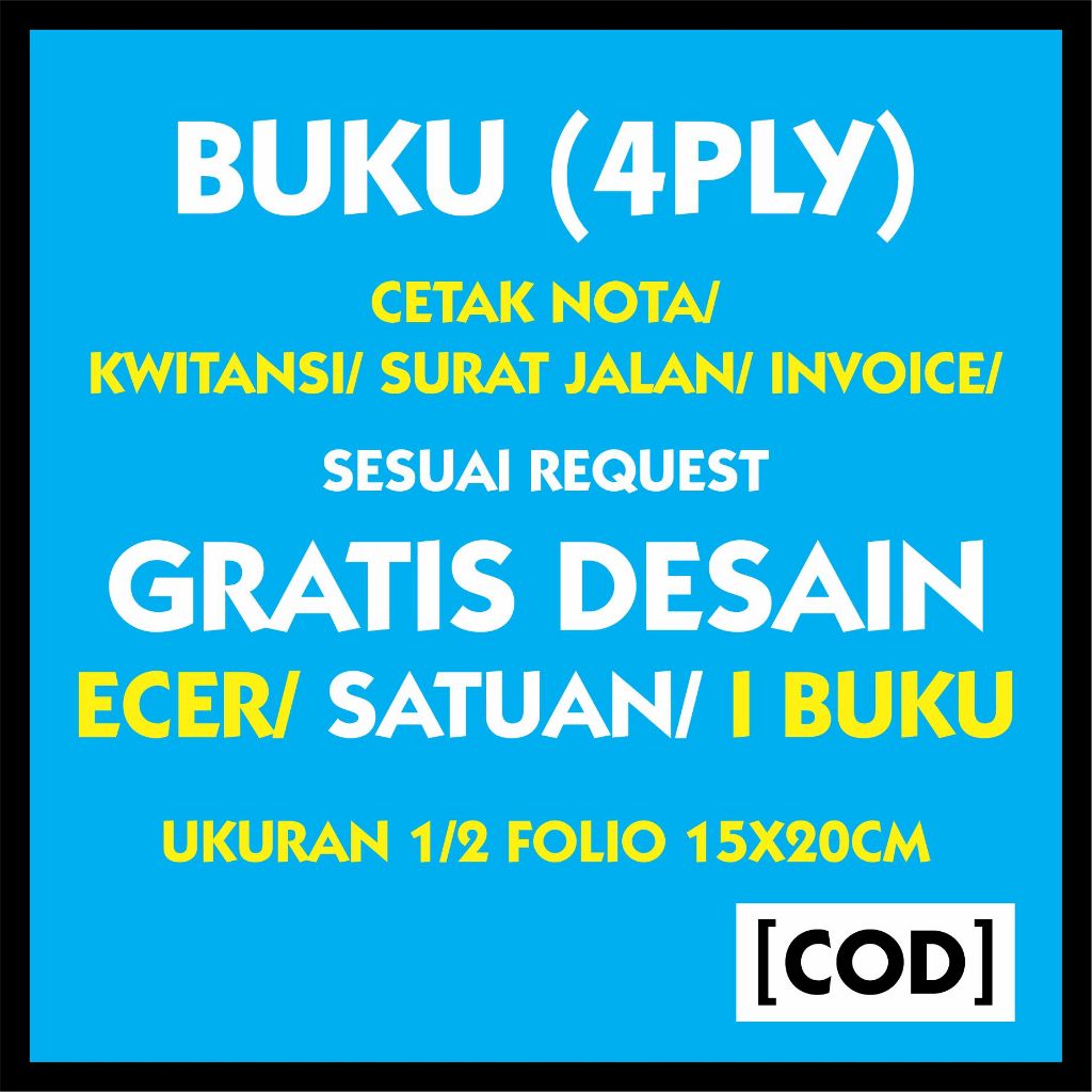 

4 PLY CETAK BUKU NOTA KWITANSI SURAT JALAN CUSSTOM SSESSUAI DESAIN BISA ORDER SATUAN