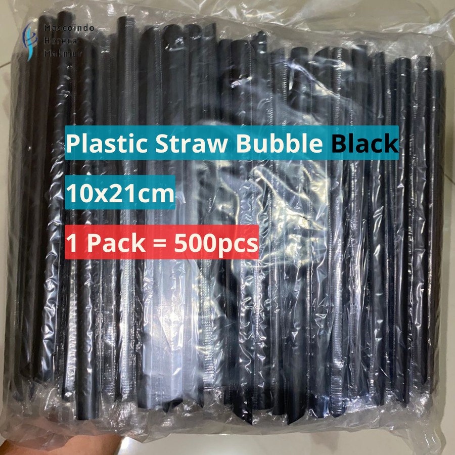 

Plastik Straw Bubble Black d.10x21cm / Sedotam Plastik