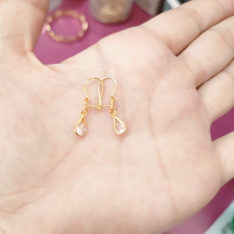 ANTING AIR NETES PERAK ASLI 925 LAPIS EMAS