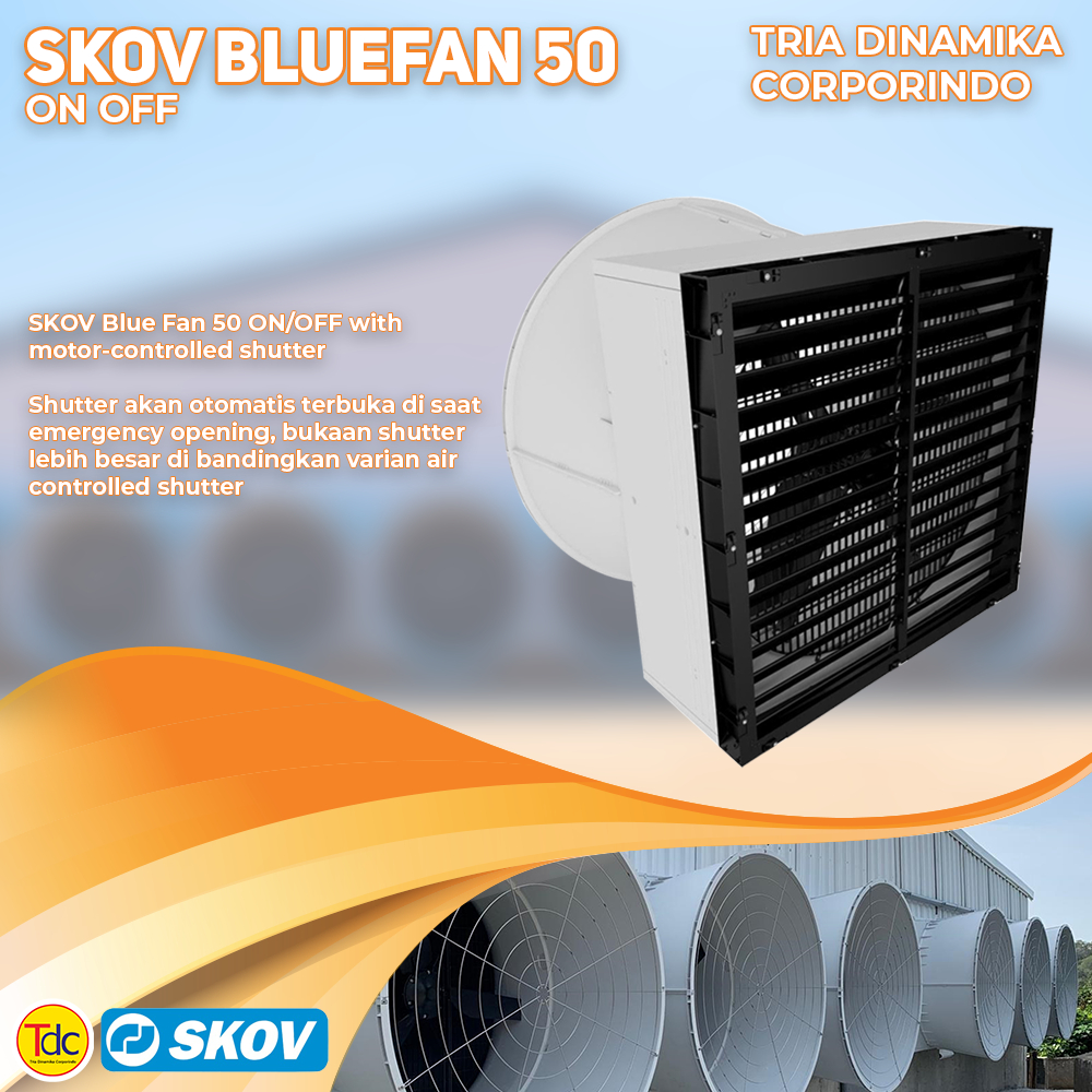 Kipas/Blower 50 Inch SKOV Blue Fan 50 On/Off - Alat Ternak Kandang Ayam