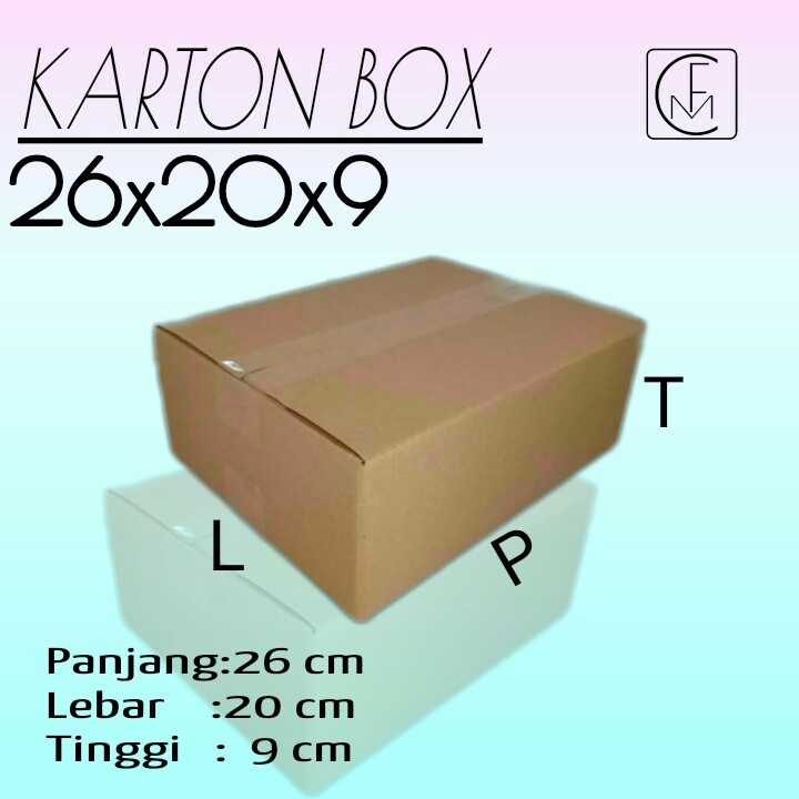 

Karton Box Ukuran 26x20x9 kardus polos kardus sedang