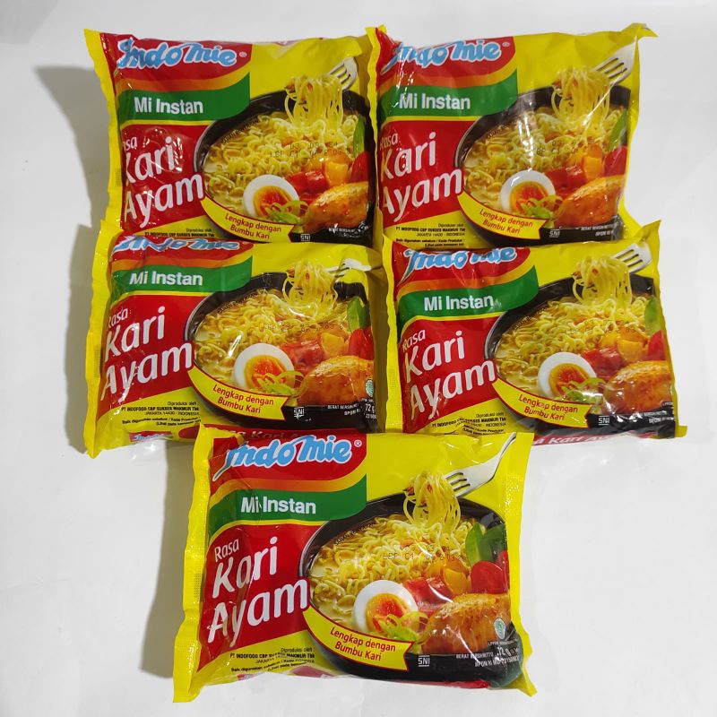

Indomie Kuah Kari Ayam 72 gr isi 5 bungkus