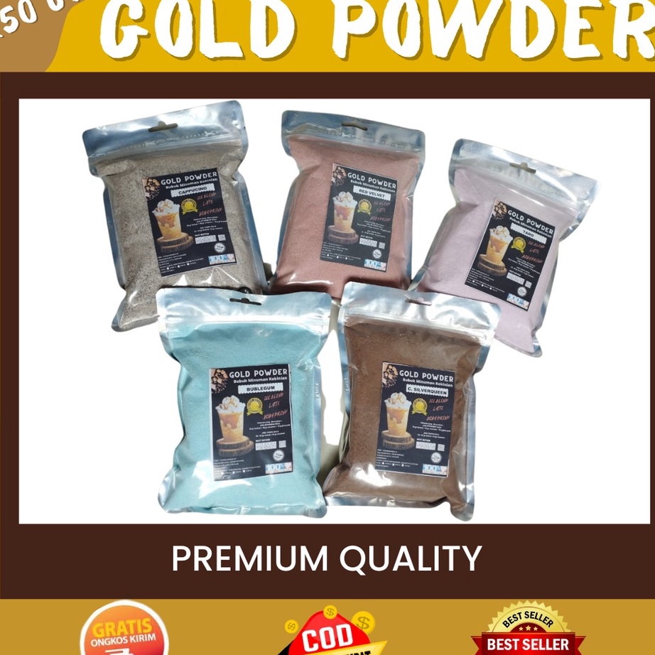 

[KODE QQMRS] GOLD Powder 250 Gr bubuk minuman rasa / bubuk minuman kekinian / bubuk cappucino / powder drink BOBA / Bubuk Es Teh Viral