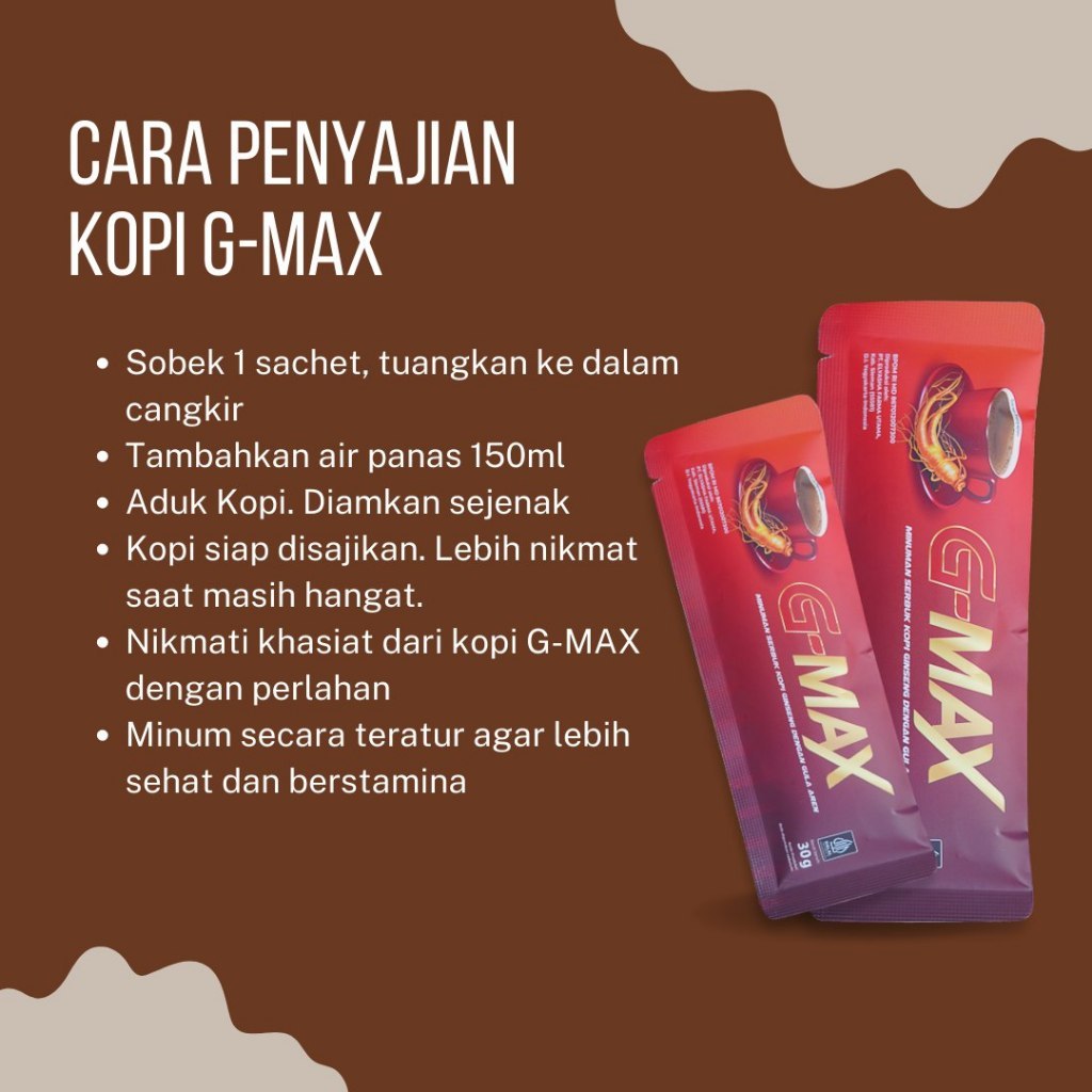 

KOPI KHAS INDONESIA ASLI ALAMI PENAMBAH STAMINA KOPI G MAX