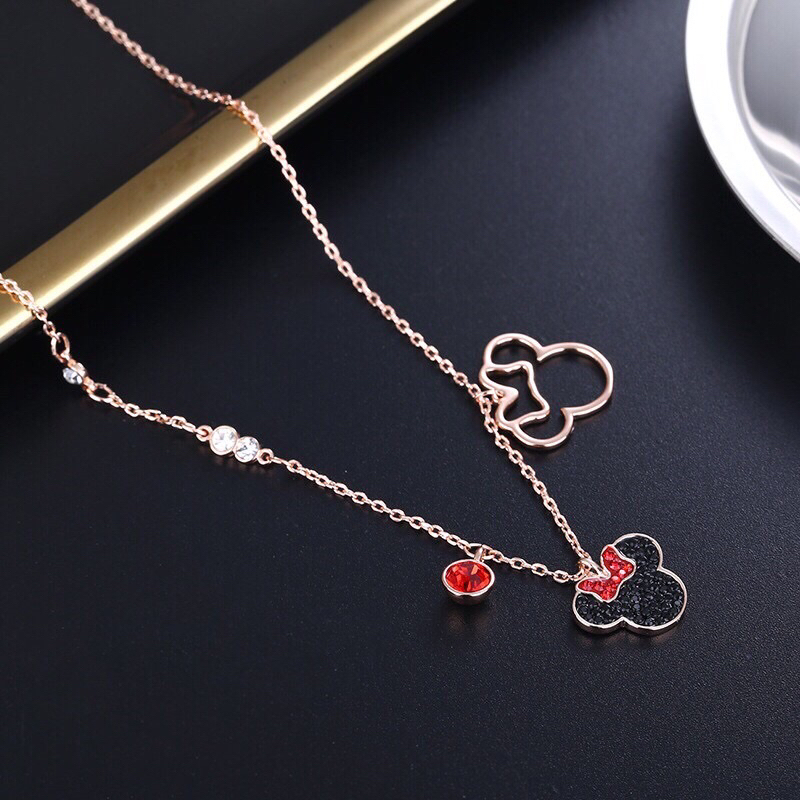 READY - KALUNG WANITA MICKEY MOUSE  TITANIUM LAPIS EMAS 18K - KALUNG TITANIUM ANTI KARAT - NECKLACE 