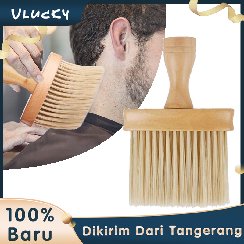 Sikat Barber Brush Sikat Rambu Wajah Leher Kayu Salon Barbershop