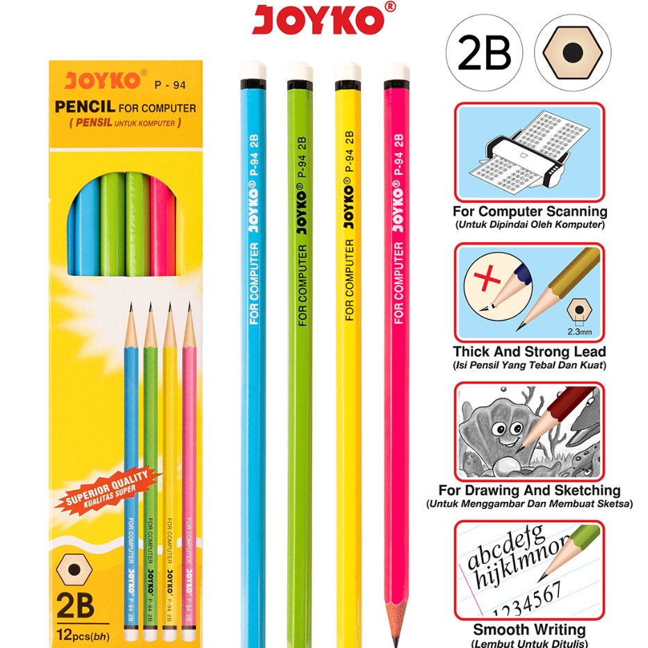 

[KODE L9VTP] Pencil Pensil Joyko P-94 2B 1 BOX 12 PCS