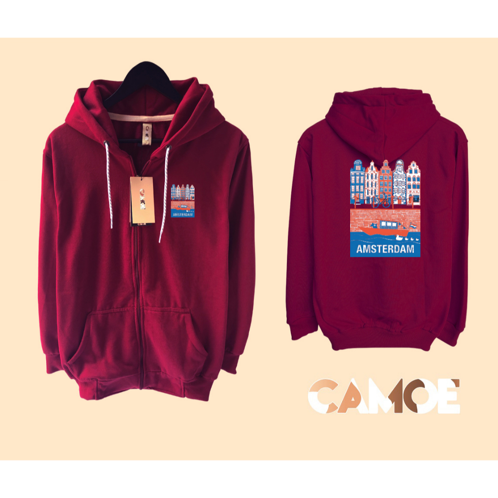 jaket hoodie zipper prmeium desain amsterdam belanda