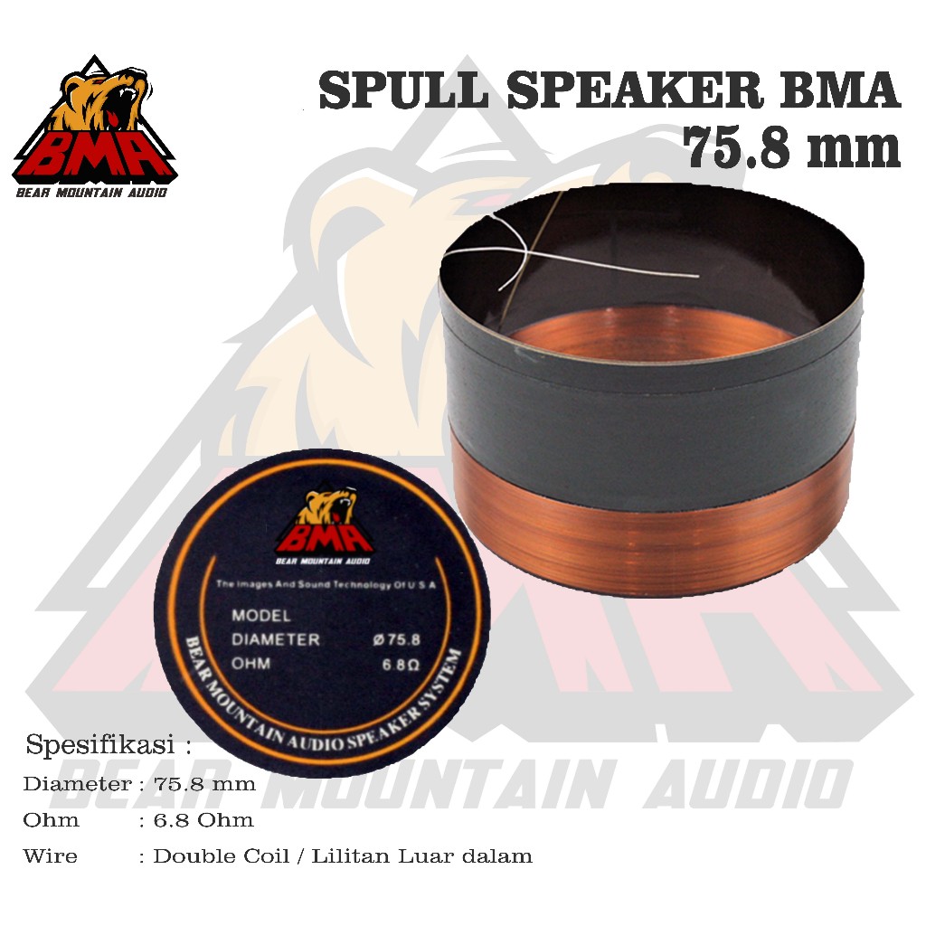 Spull Speaker BMA 75.8 mm doble coil / Spul Spool Voice Coil 75.8 mm spull luar dalam Original