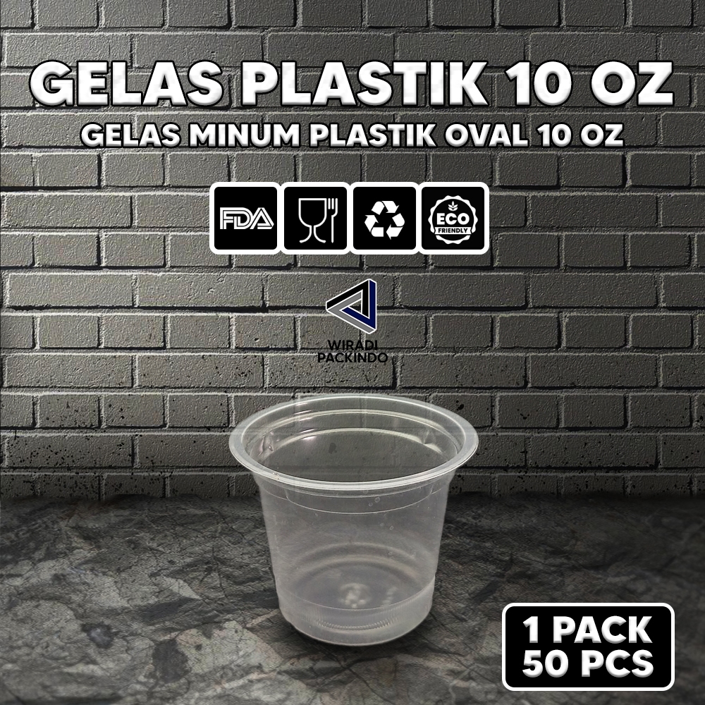 GELAS PLASTIK DATAR 10OZ / CUP DATAR 10OZ / GELAS PLASTIK TEBAL