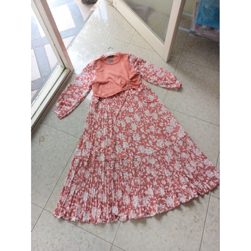 gamis rajut import/ gamis plisket import /gamis zara bunga/gamis import zara