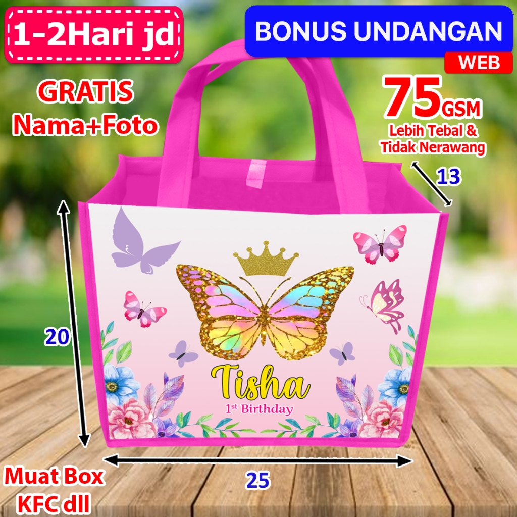 

Tas Kantong Perekat Ulang Tahun Butterfly