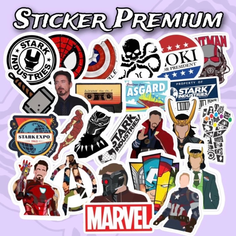 

Sticker Marvel spiderman iron man thor pack 25 pcs premium waterproof
