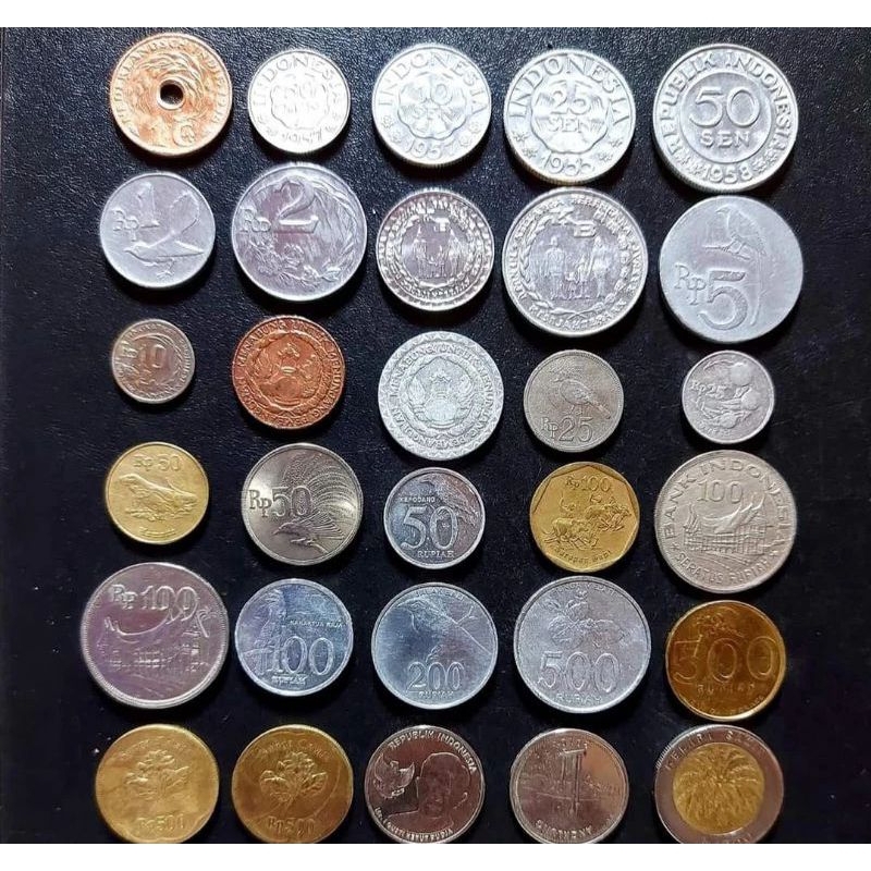 Full set uang koin kuno indonesia