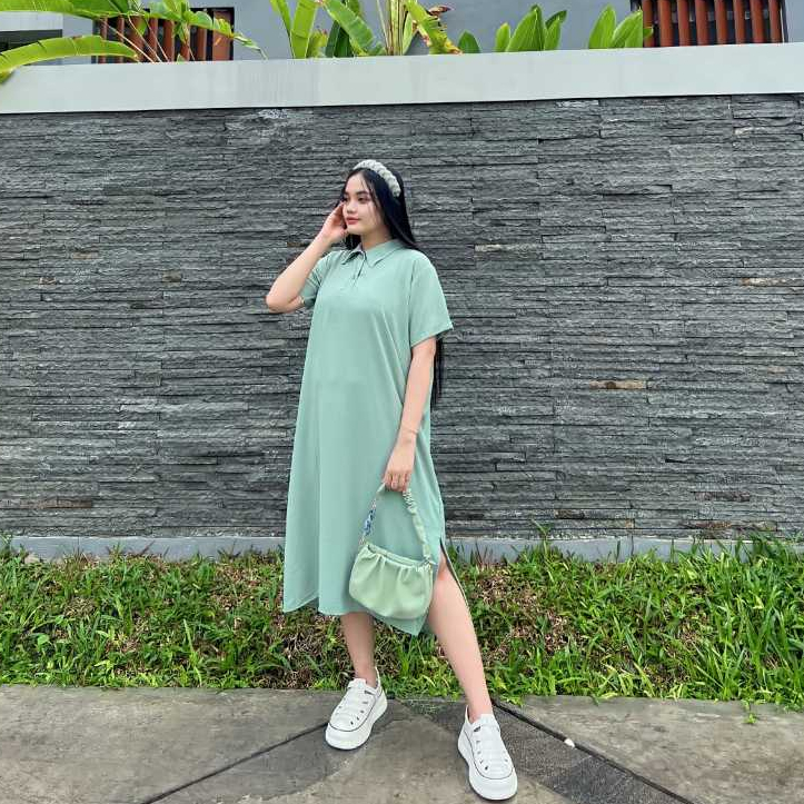 Tania Dress korean Style Lengan Pendek