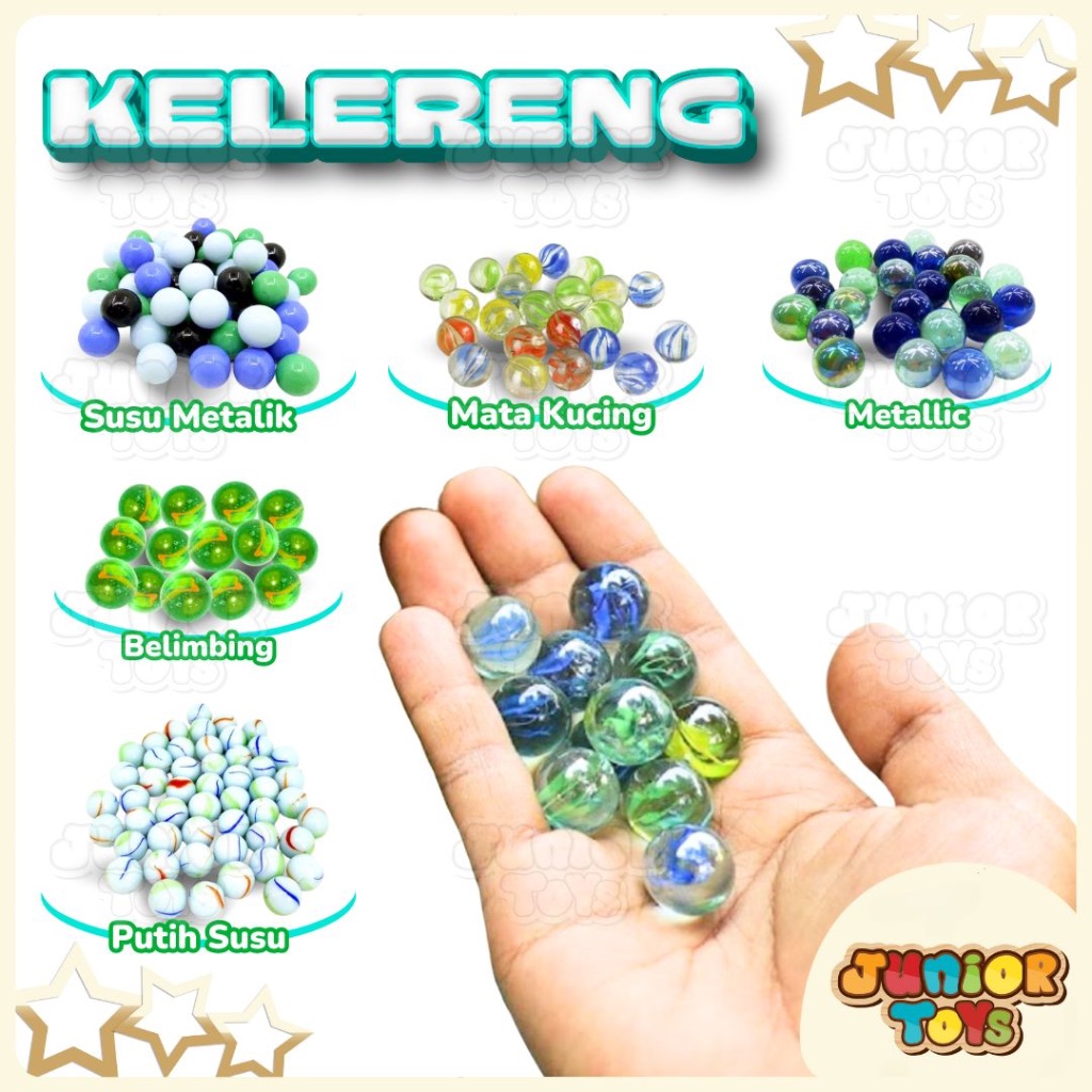 Kelereng Kecil Mata Kucing Belimbing Metalik Kristal Susu Gundu Mainan Anak Marble Toys