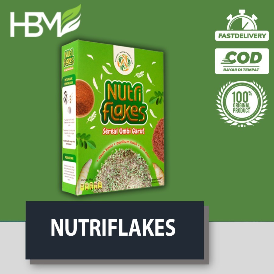 

NUTRI FLAKES NUTRIFLAKES SEREAL UMBI GARUT PLUS DAUN KELOR GULA AREN