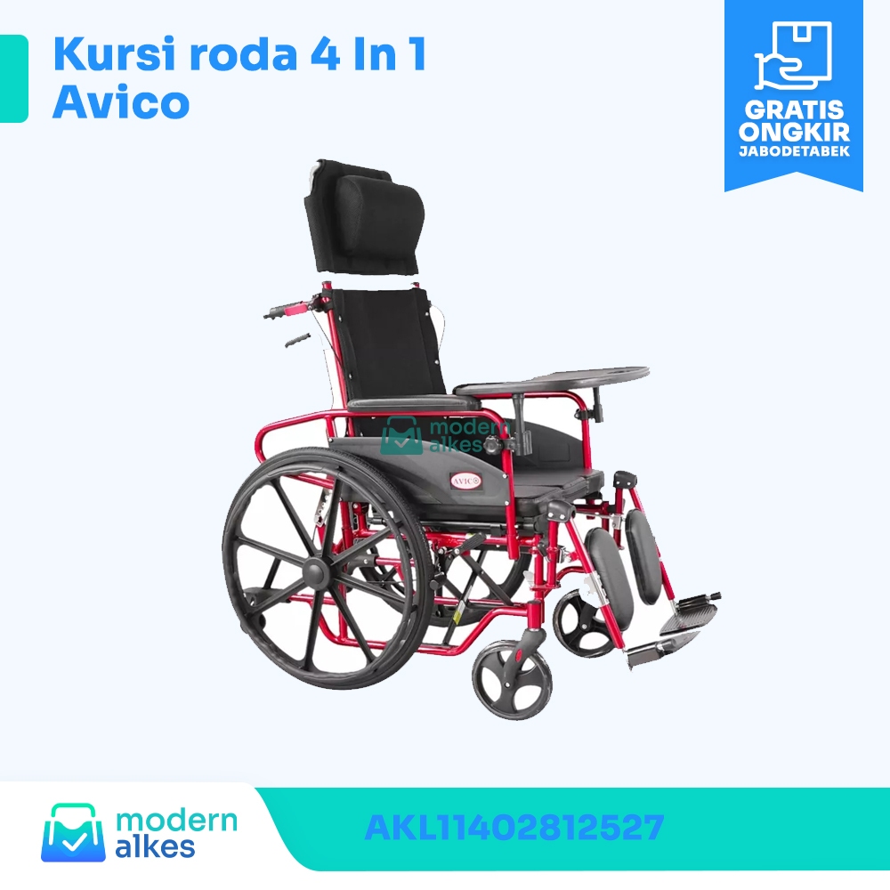 Kursi Roda Zeus 5 in 1 Kursi Roda Zeus Multifungsi Aluminium Merk AVICO