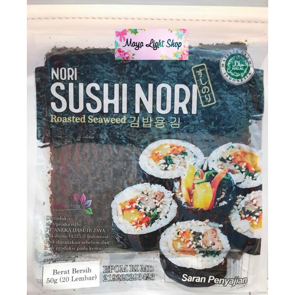 

[✌A2&] Nori sushi isi 20 lembar halal termurah rumput laut bahan sushi kimbap bento manjun seaweed tokinori sushi nori tokinori java Shopee Sale