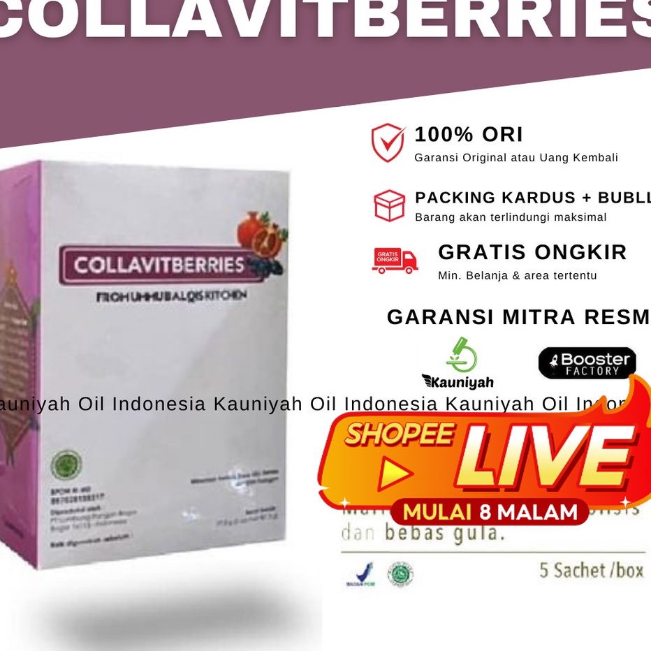 

[KODE QQVAC] Colla vit berries Collavitberries Collavit berries minuman kolagen by ummubalqis 1 box isi 5 Sachet