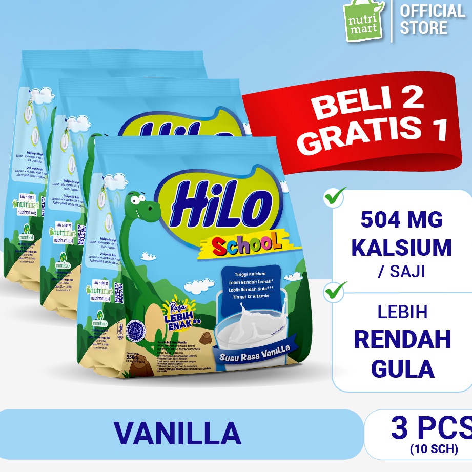 

Diskon Triple Pack - HiLo School Gusset Vanilla 10 Sachet - Susu Tinggi Kalsium Lebih Rendah Lemak Sale