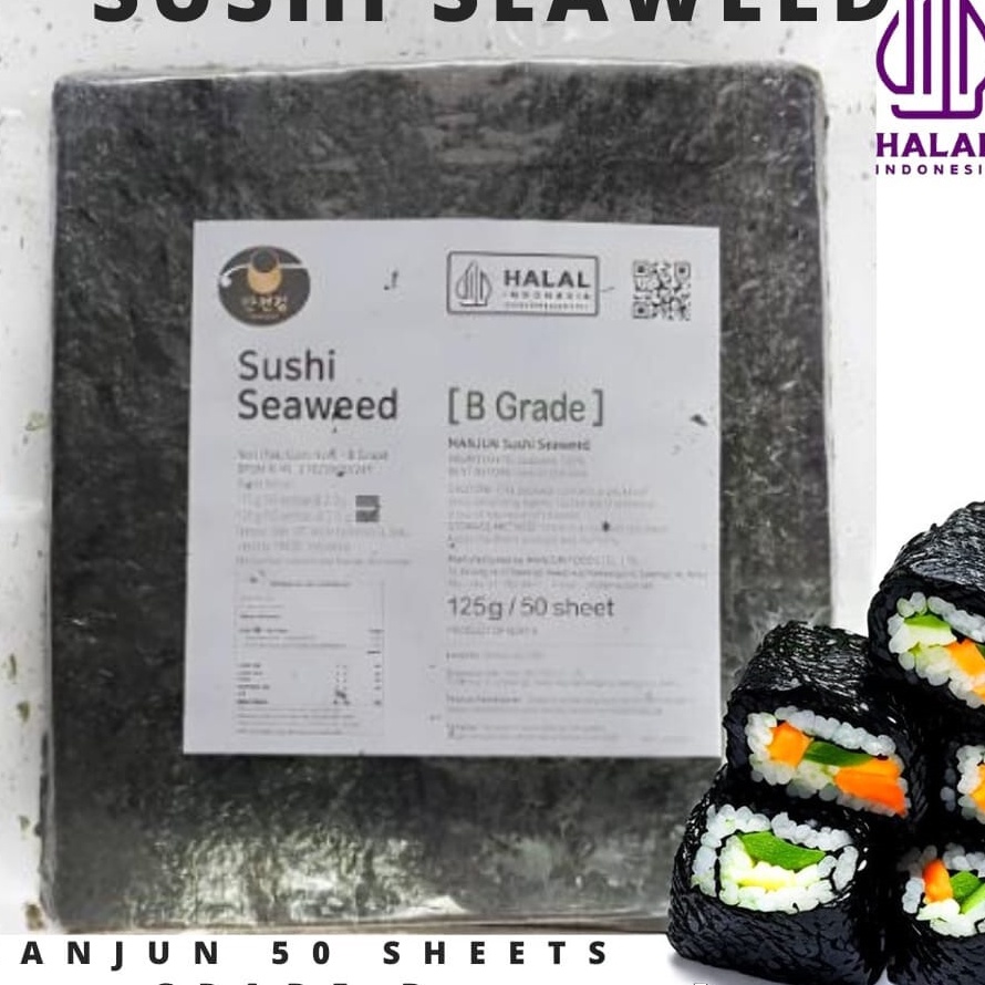

Bayar Di Tempat Manjun Yaki Sushi Nori 50 Lembar Stock Banyak