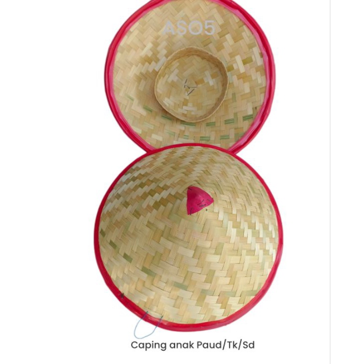 [KODE EMSTC] CAPING PETANI ANAK KECIL TK/SD / CAPIL PETANI ANYAMAN BAMBU