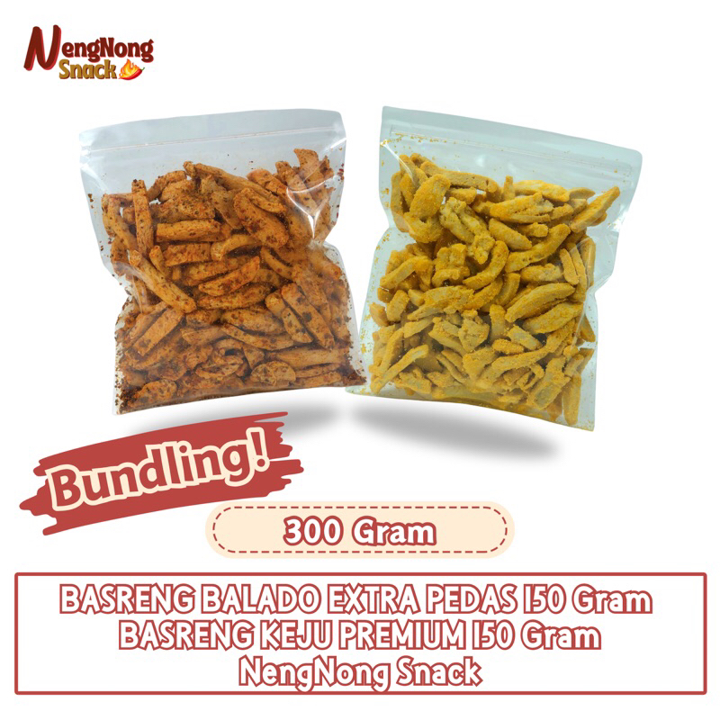 

BASRENG PAKET BUNDLING (KEJU PREMIUM 150gram, BALADO 150gram) - NengNong Snack