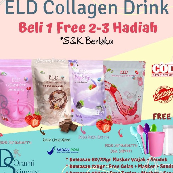 

➠#Sale BELI 1 GRATIS 1 HADIAH - ELD COLLAGEN DRINK STRAWBERRY MINUMAN PEMUTIH BADAN COLAGEN AMAN BPOM HALAL MUI (FREE MASKERANIK) P39 ➷