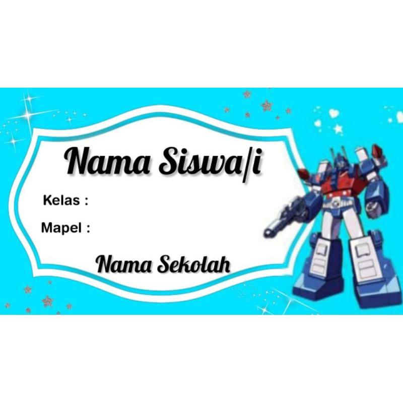 

STIKER LABEL BUKU SEKOLAH MOTIF KARAKTER ROBOT TRANSFORMER