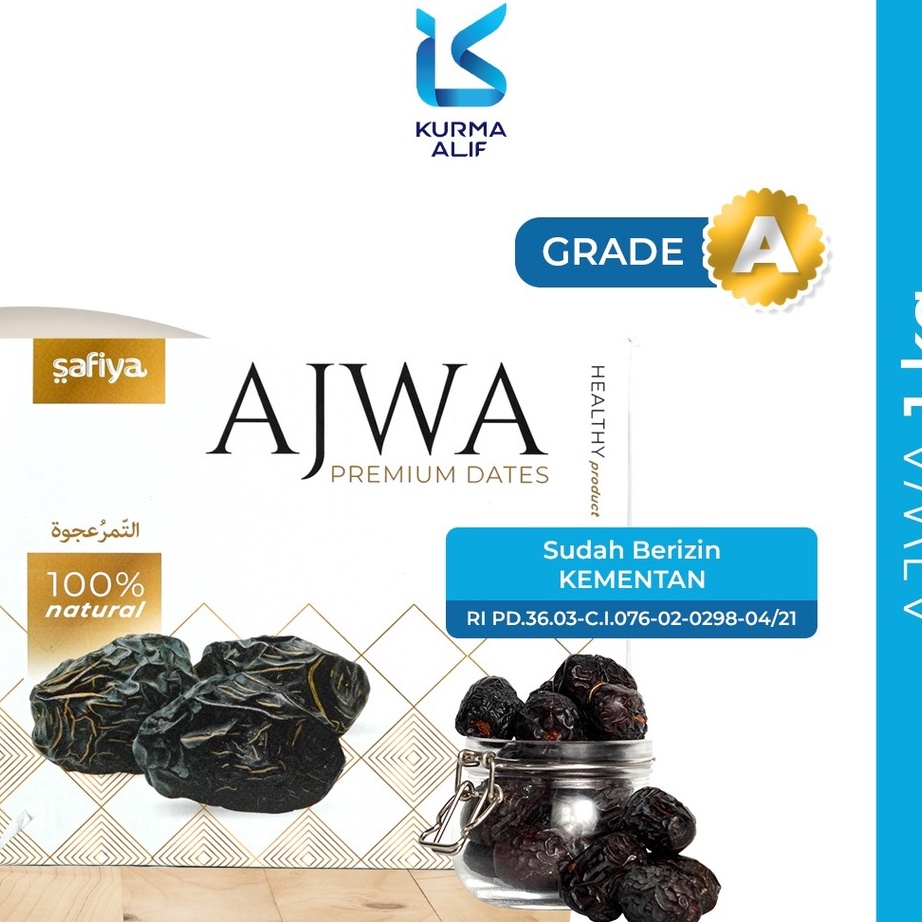 

Produk Kurma Ajwa 1 Kg Asli / Kurma Nabi Super Asli Madinah ➚➹✲