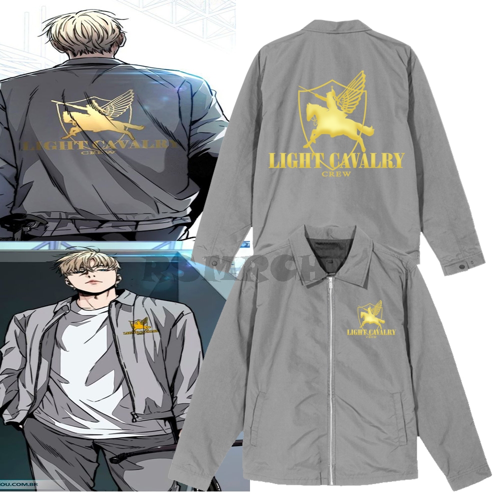 Jaket Owen Knight LIGHT CAVALRY Crew Wind Breaker Manhwa Outfits