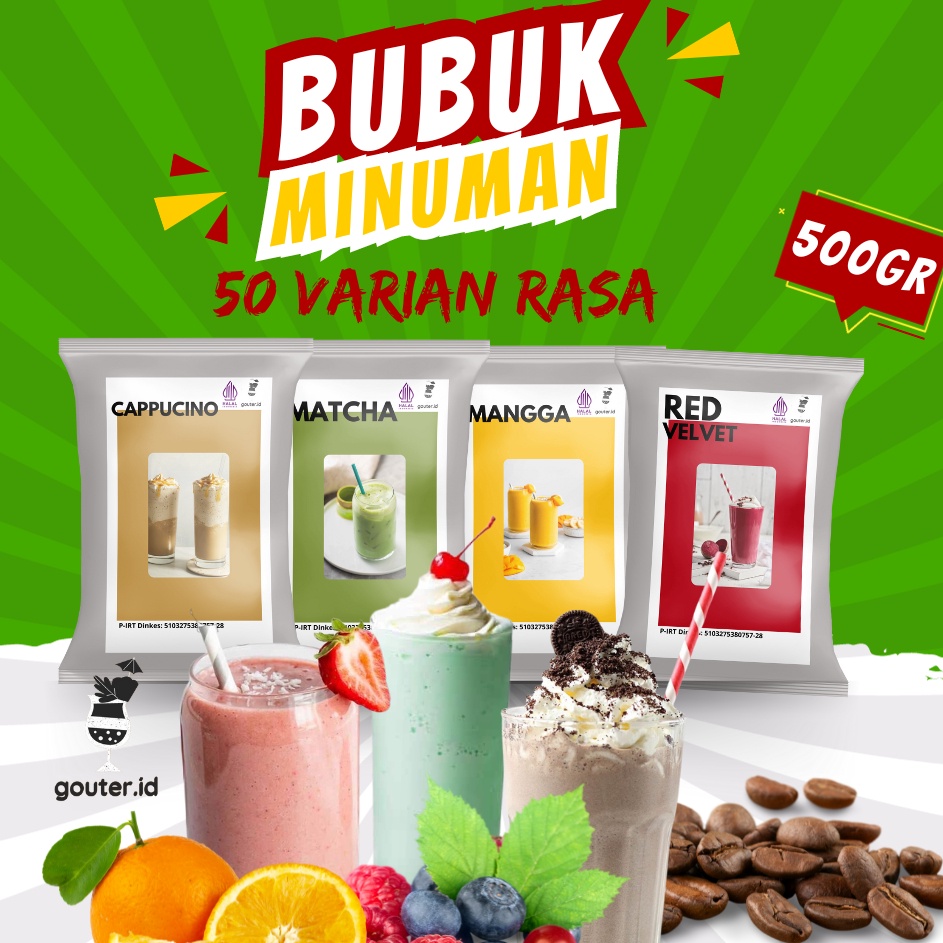 

[KODE 8PZ8R] BUBUK MINUMAN RASA 500GR / SERBUK MINUMAN ANEKA RASA / BUBUK MINUMAN KEKINIAN / MINUMAN INSTAN