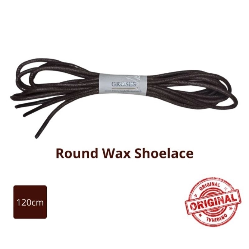 Tali sepatu lilin premium warna coklat bulat 120cm