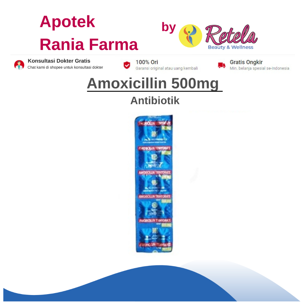 AMOXICILLIN 500MG 1 STRIP 10 CAPSUL/Antibiotik