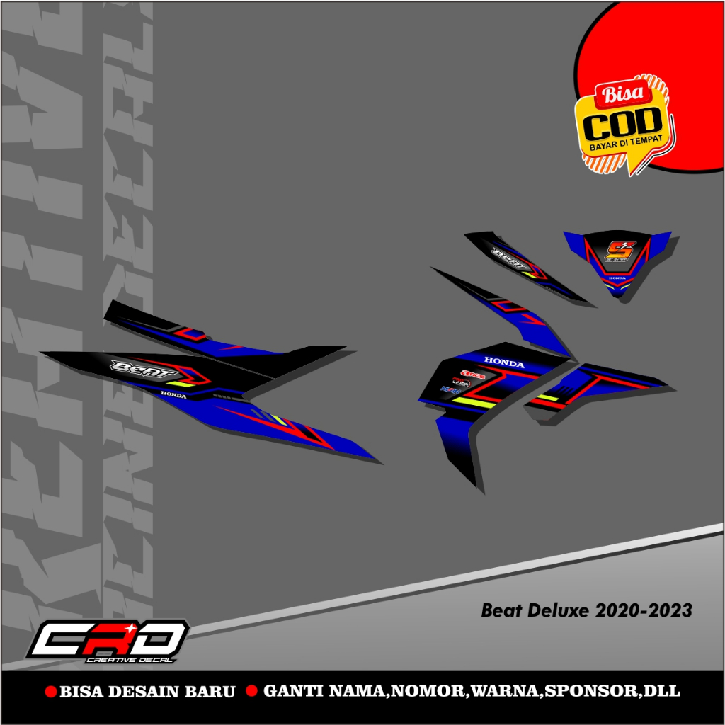 Sticker Striping Motor Honda Beat Deluxe New Desain Free Request Nama Nmr