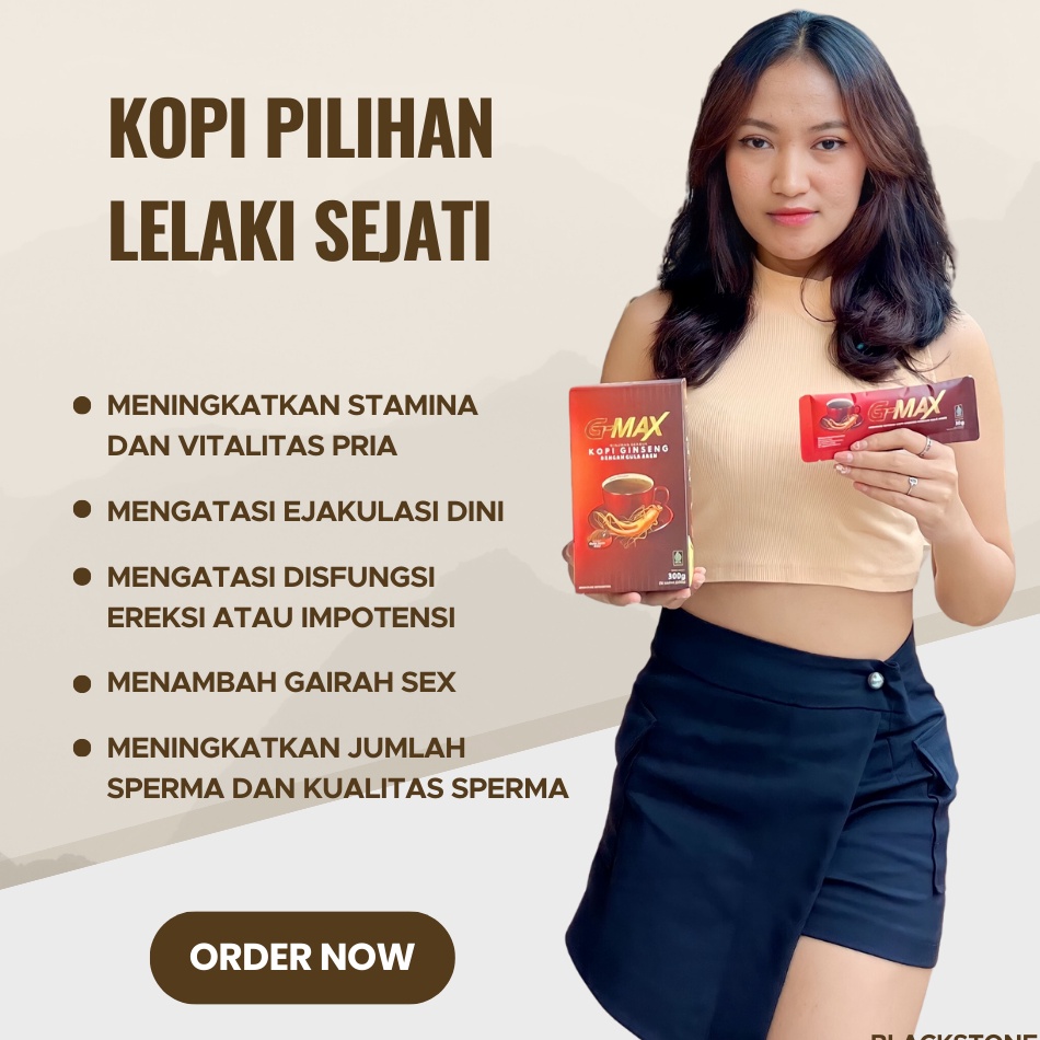 

[KODE PRODUK QC0EC10094] BEST SELLER!!! Kopi Penambah Stamina Pria Kuat Tahan Lama Seksual - Kopi Ginseng Gula Aren - Gmax Coffee 1 Box 10 Sachet