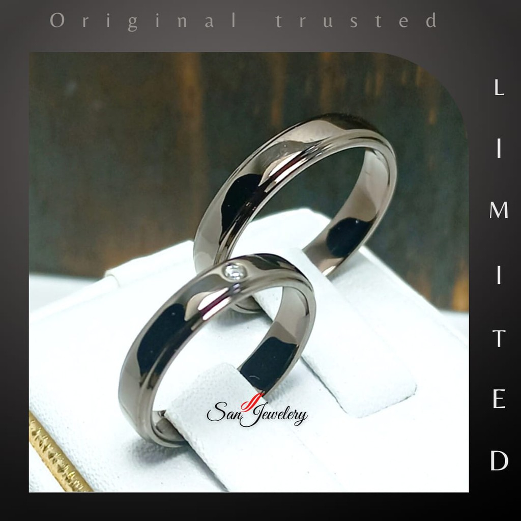 Cincin platinum original palladium emas putih kuning perak silver nikah tunangan couple kawin H1264