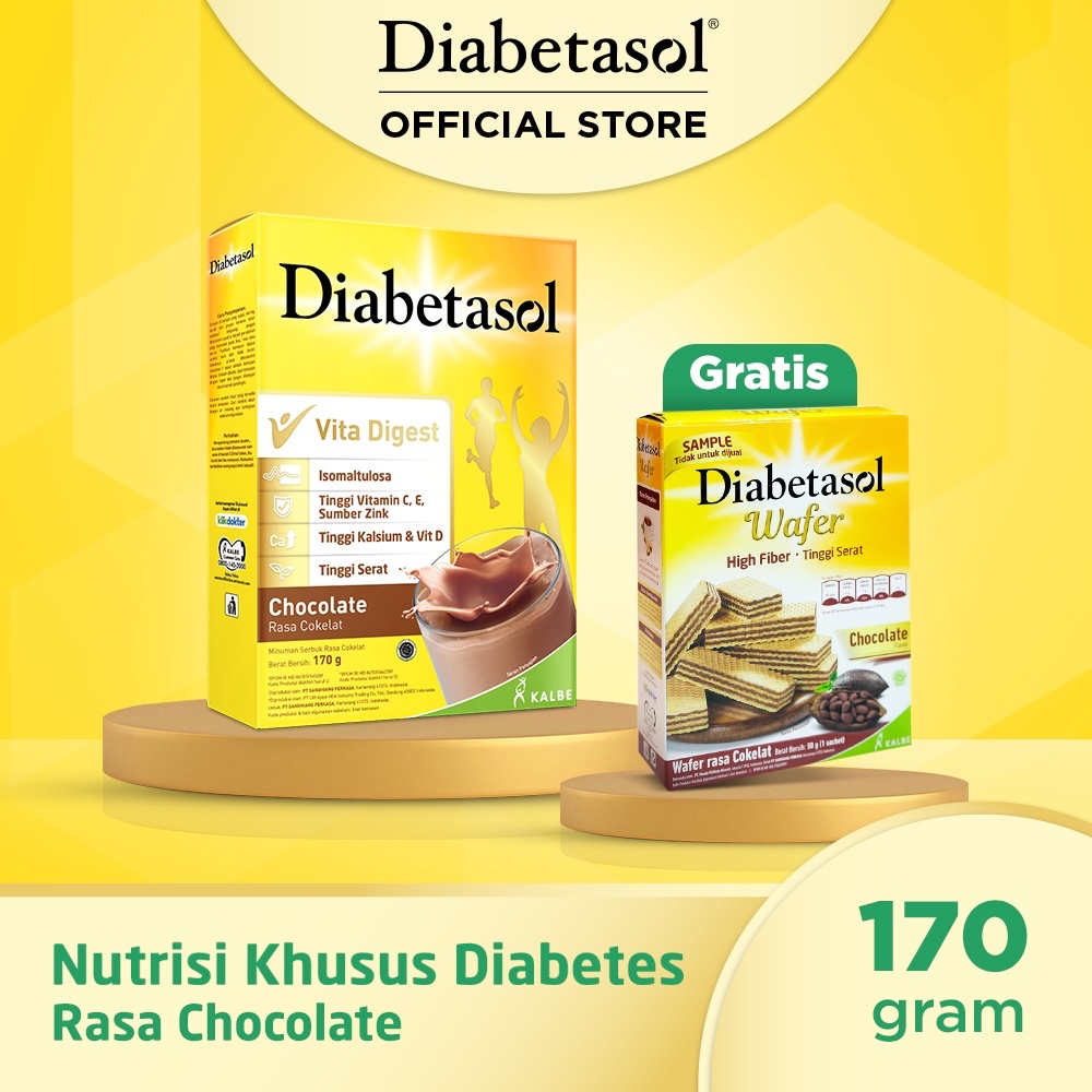 

Diabetasol Chocolate 170g free Diabetasol Wafer 50g