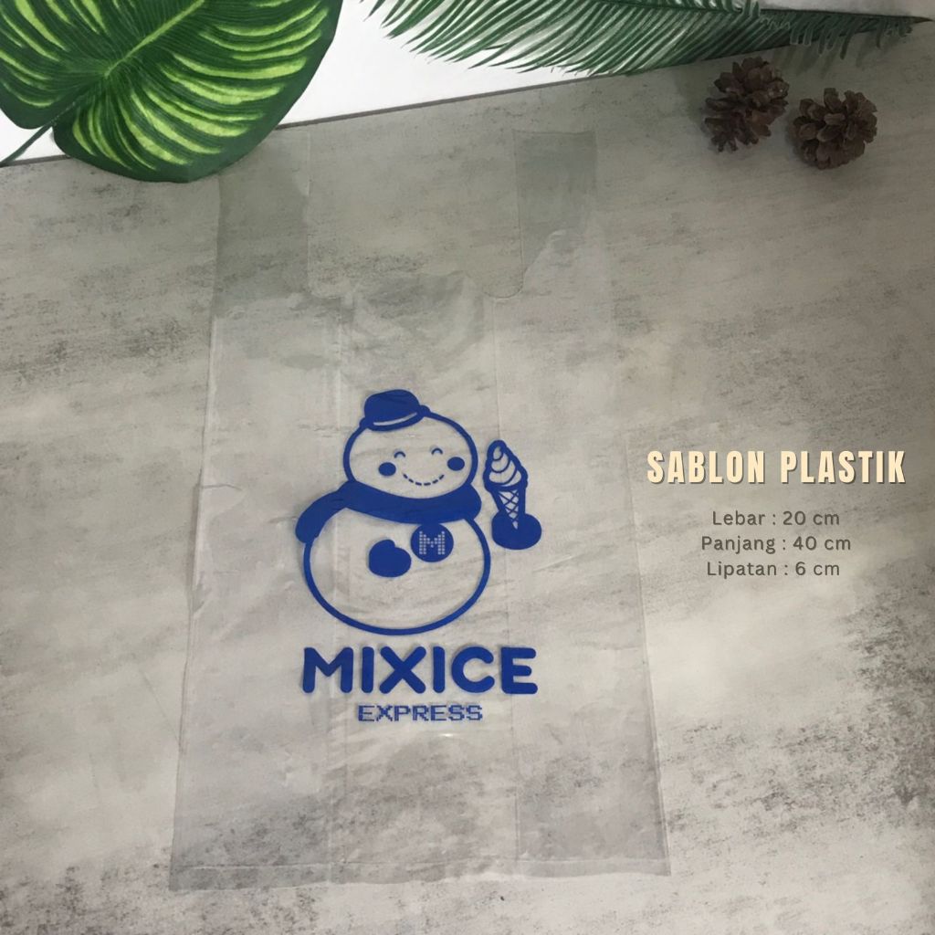 Sablon Kantong Plastik Bening PE uk 20 Murah Kresek Bening - 1000 pcs