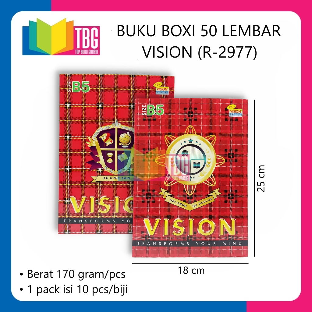 

1 PCS BUKU TULIS BOXI 50 LEMBAR VISION / BUKU BESAR / BUKU SEKOLAH / BUKU CATATAN (R-2977)