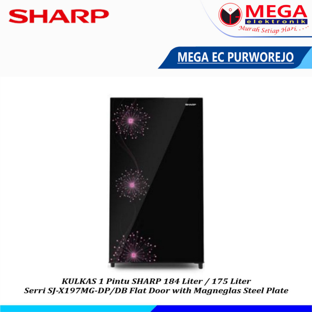 LEMARI ES 1 PINTU SHARP SJ-X197MG-DP/DB / SJ X197 MG / SJX197MG
