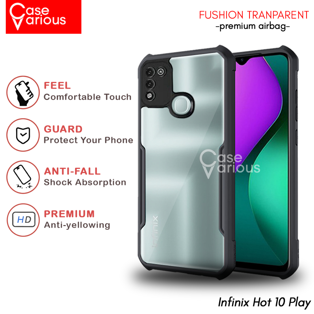 Case Infinix Hot 10 Play Hard Case Fushion Casing Transparent
