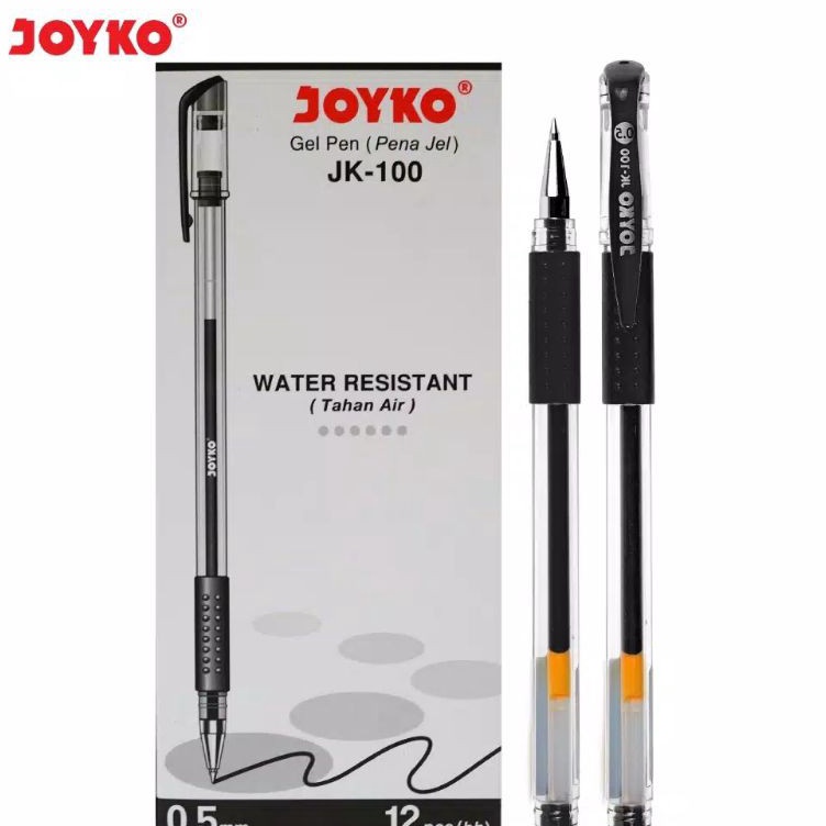 

➩Ready✱ (12pc) Gel Pen Pulpen Pena Joyko JK-100 Black 0.5 mm/pen Joyko B81 ➻