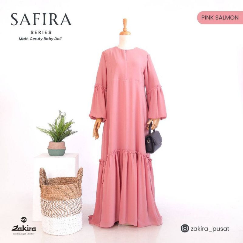 zakira gamis safira gamis syari gamis terkini bahan ceruti baby doll