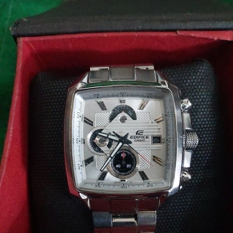 Jam tangan kotak original chronograph Casio Edifice kinclong preloved second bekas