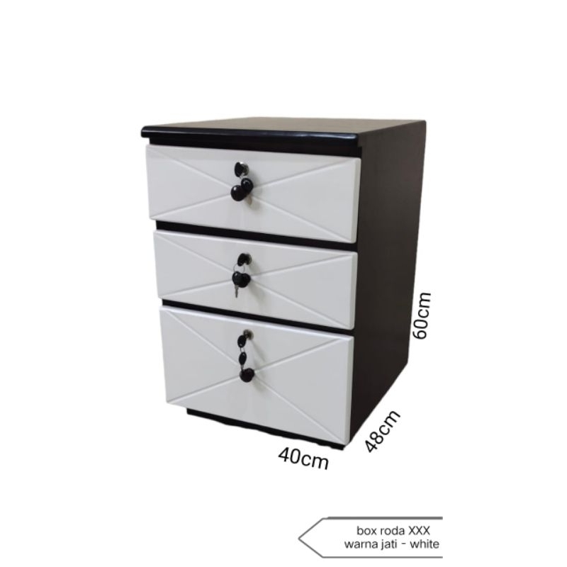 Nakas Kayu Laci Portable Box Roda Xxx