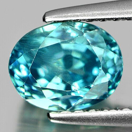 Batu Blue Zircon 2.19 Ct. Oval Shape 7.3 x 5.7 x 4.9 Mm. Natural Cambodia