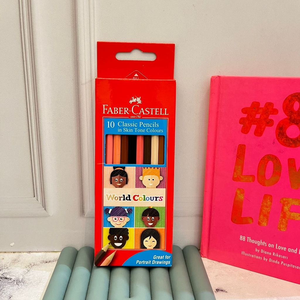 

Pensil Warna Skin Tone Colours world Faber Castell 1 pack isi 10 PCS Lengkap Clasics Pencils World in Skin Tone Colours Kualitas Terjamin bisa COD